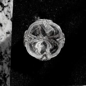 Silpada .925 Sterling Silver Scroll Clear Faceted Crystal Ring Size 7.5 # R2286